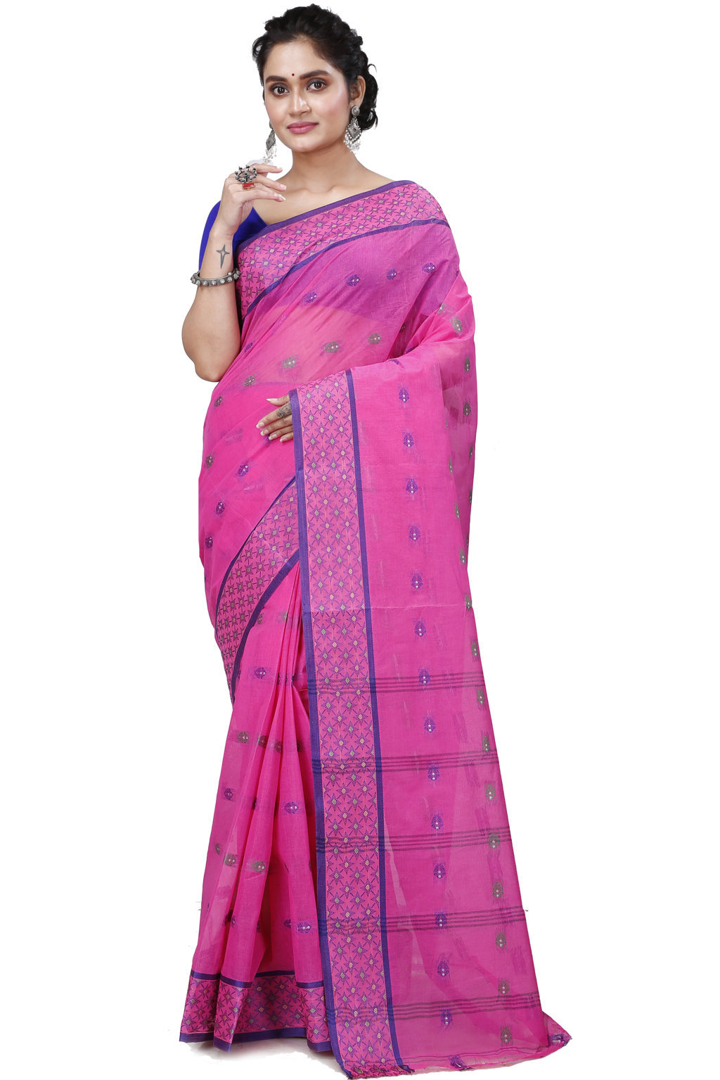 Pink Pure Cotton Reese Tant Saree (969)